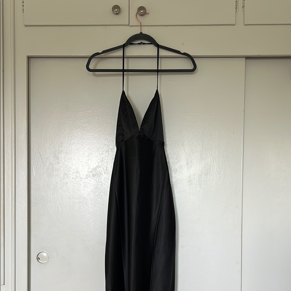 Elegant Black Halter Dress